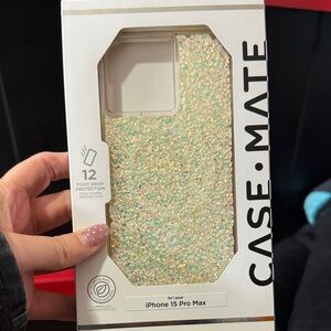 Case-Mate iPhone 15 Pro Max Glitter Case - Iridescent Gold